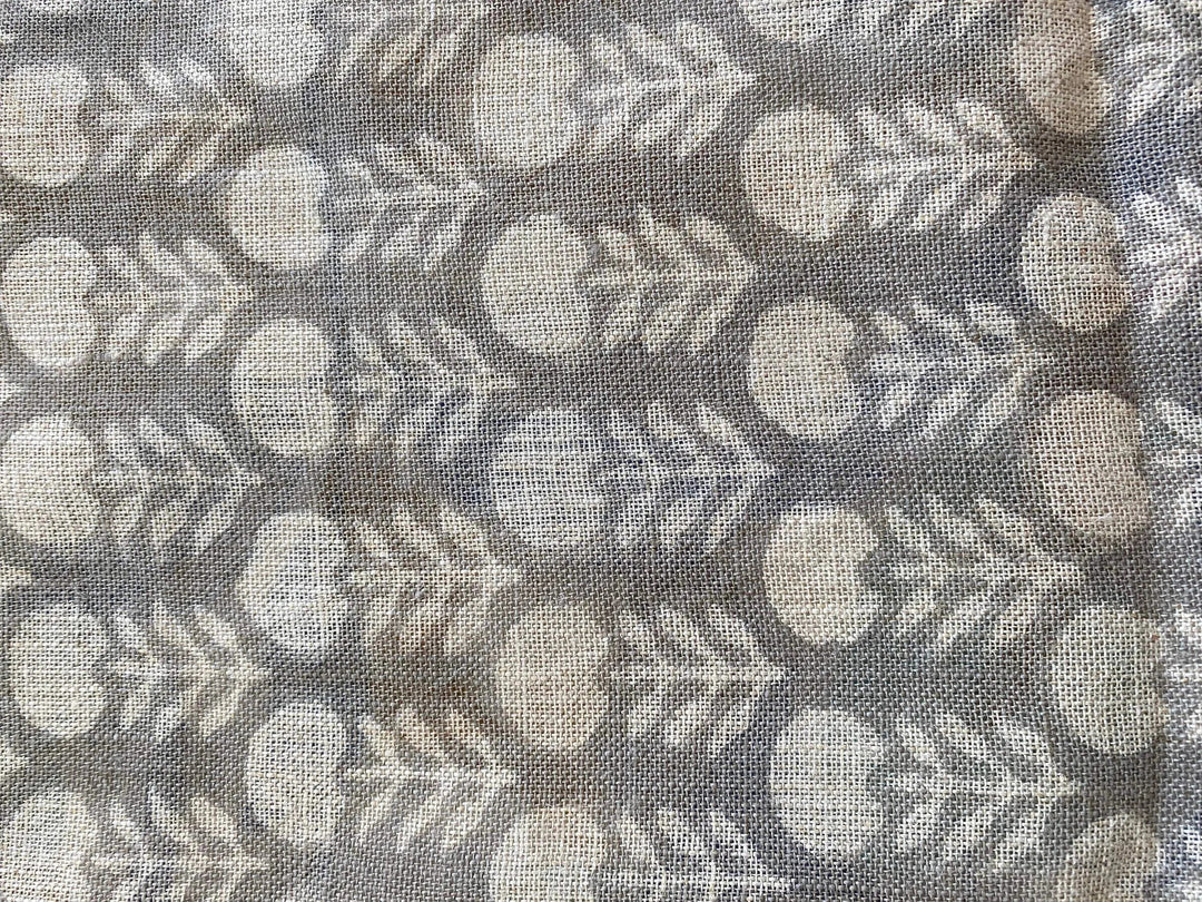 Luriah Block Print Handloom Linen Fabric
