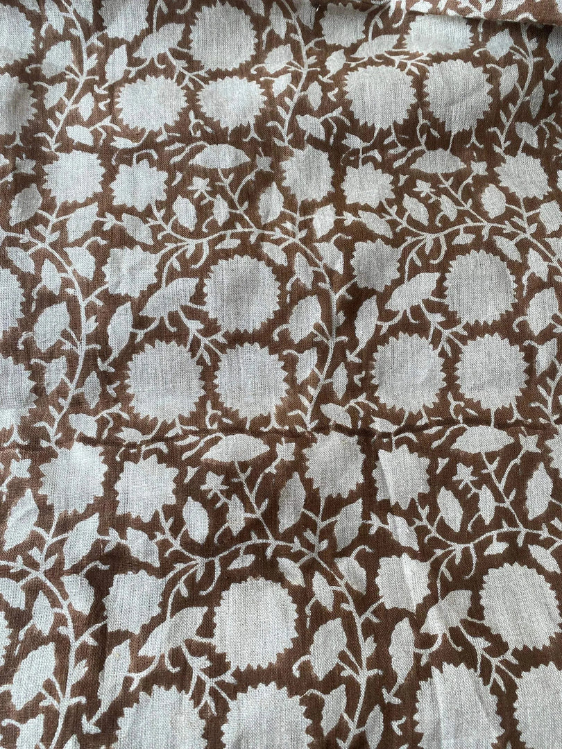 Sarien Block Print Handloom Linen Fabric