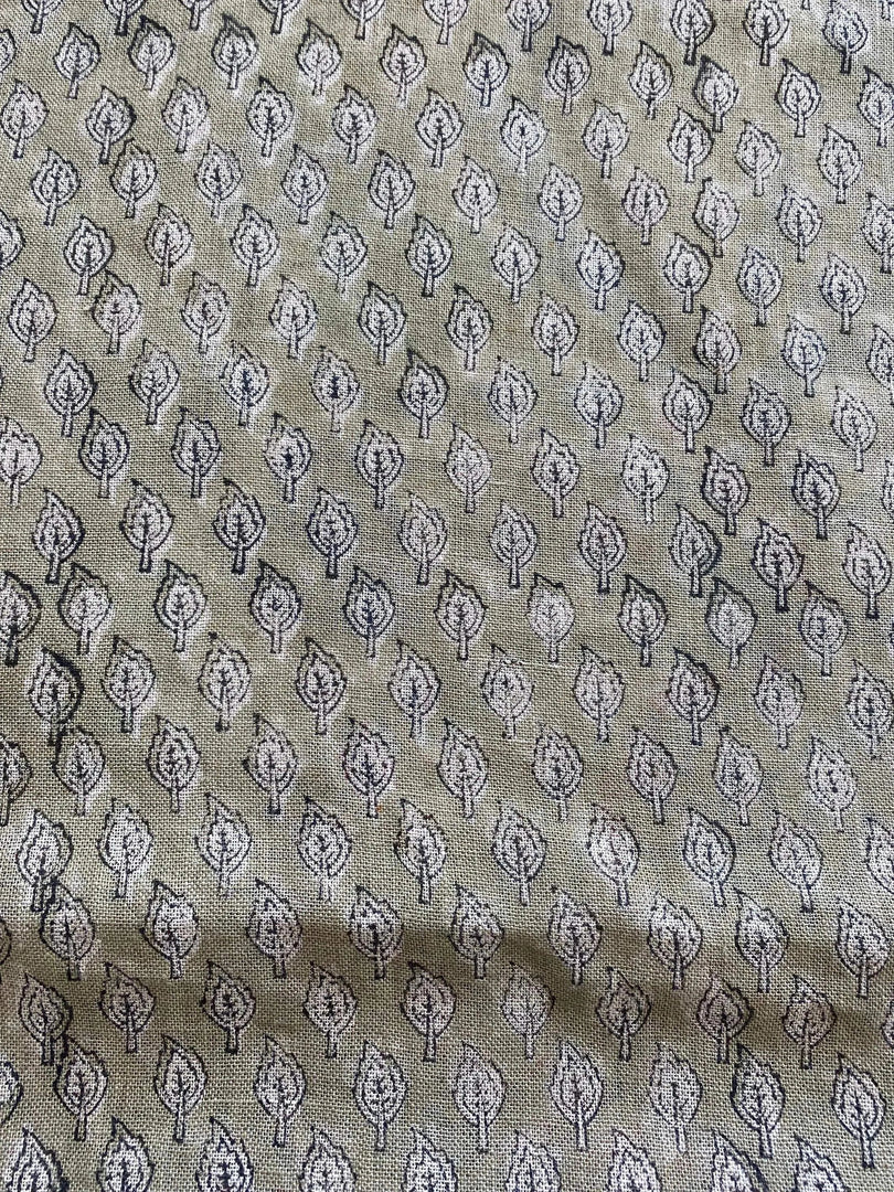 Fosra Block Print Handloom Linen Fabric
