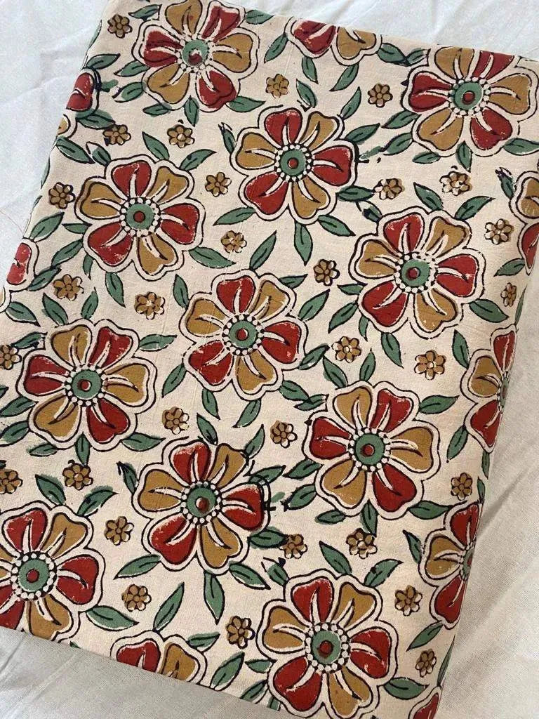 Rozet Indian Cotton Block Print Fabric