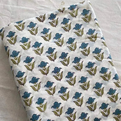 Irwyn floral Hand Block Print Cotton Fabric