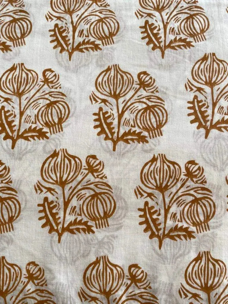 Saffra Indian Cotton Block Print Fabric