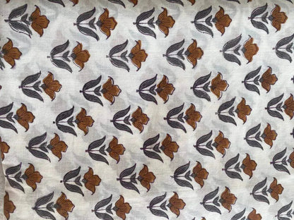 Indian Cotton Block Print Fabric by the Yard -Sewing and Quilting Fabric - Maple Village Lane