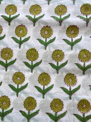 Indian Cotton Block Print Fabric by the Yard -Sewing and Quilting Fabric - Rohiyaan