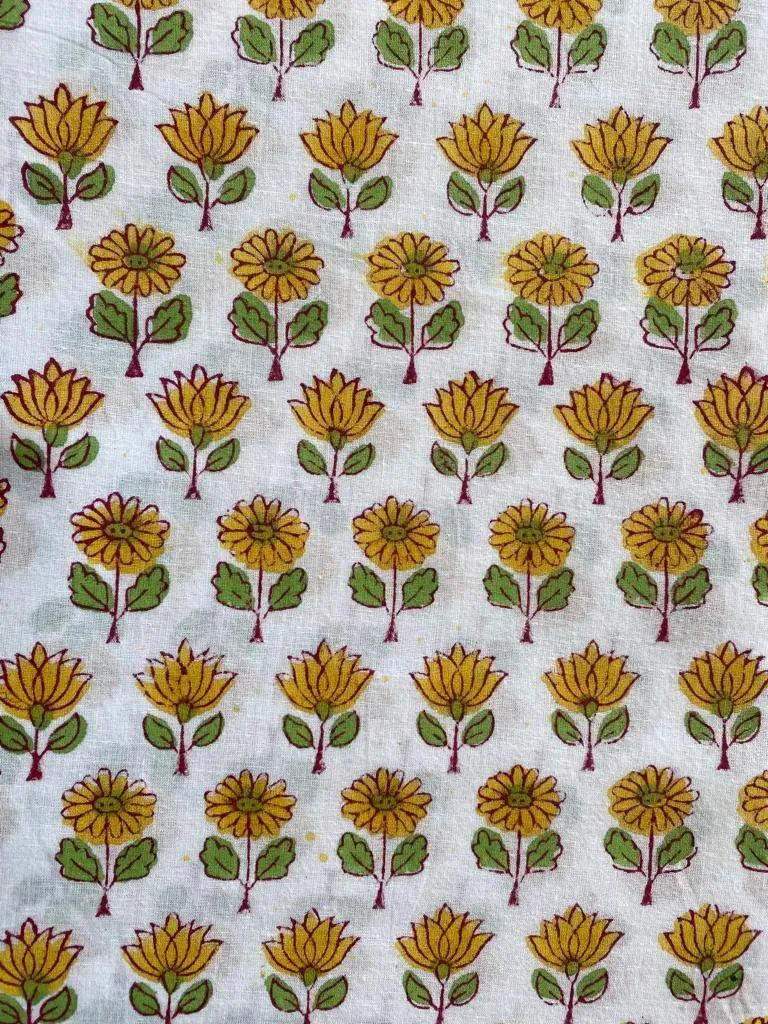 Yolana Indian Cotton Block Print Fabric