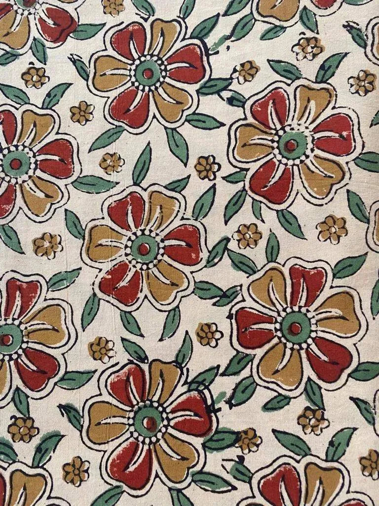 Rozet Indian Cotton Block Print Fabric