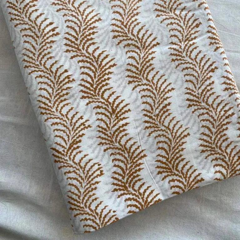 Julian Botanical Block Print Cotton Fabric