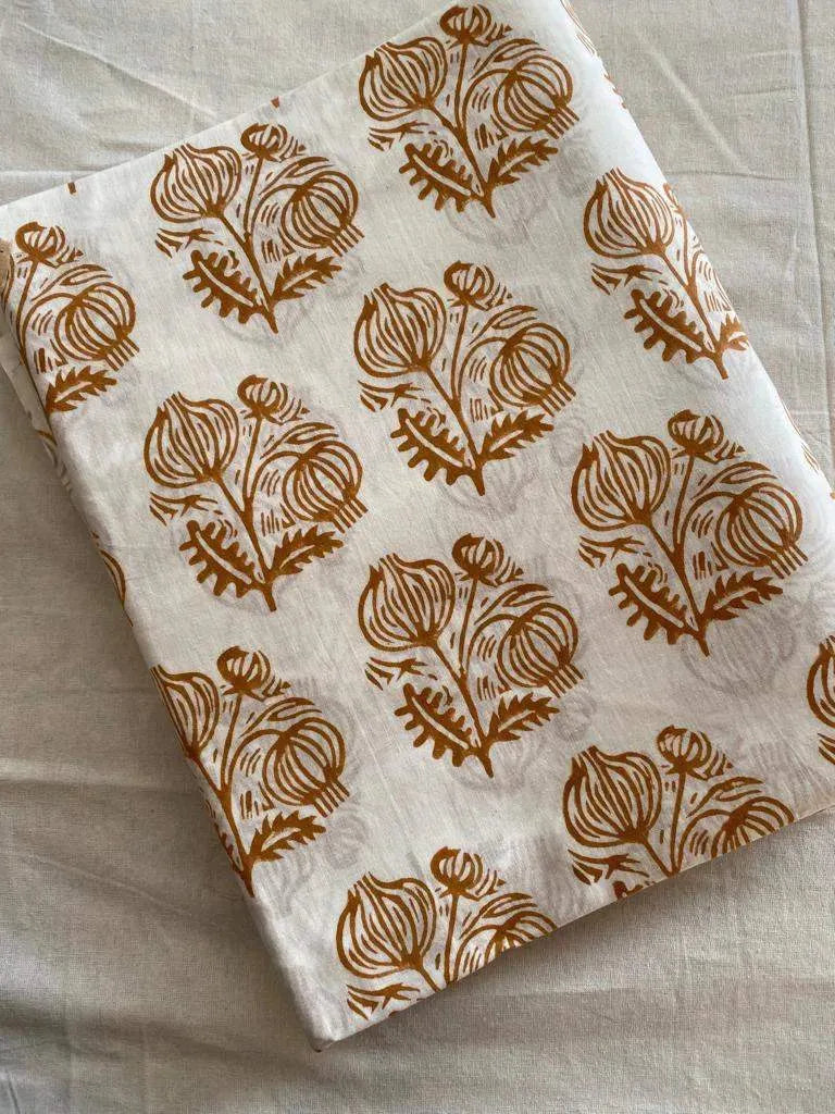 Saffra Indian Cotton Block Print Fabric
