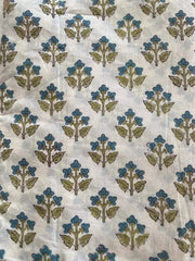Indian Cotton Block Print Fabric by the Yard -Sewing and Quilting Fabric - Rohiyaan