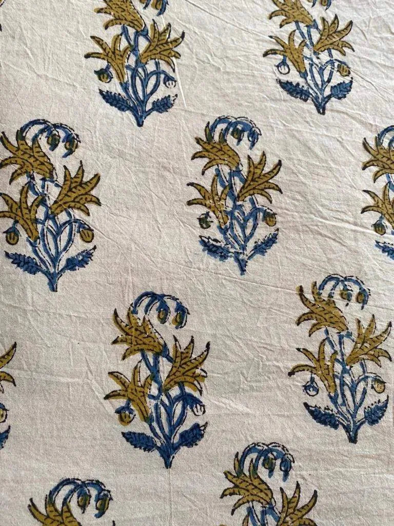 Gwylen Indian Cotton Block Print Fabric