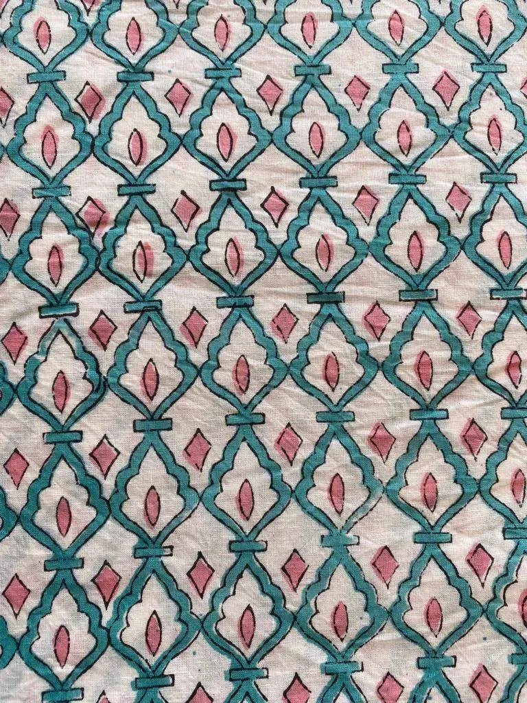 Indian Cotton Block Print Fabric by the Yard -Sewing and Quilting Fabric - Maple Village Lane