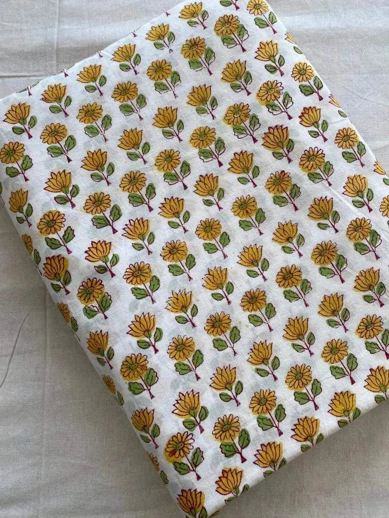 Yolana Indian Cotton Block Print Fabric
