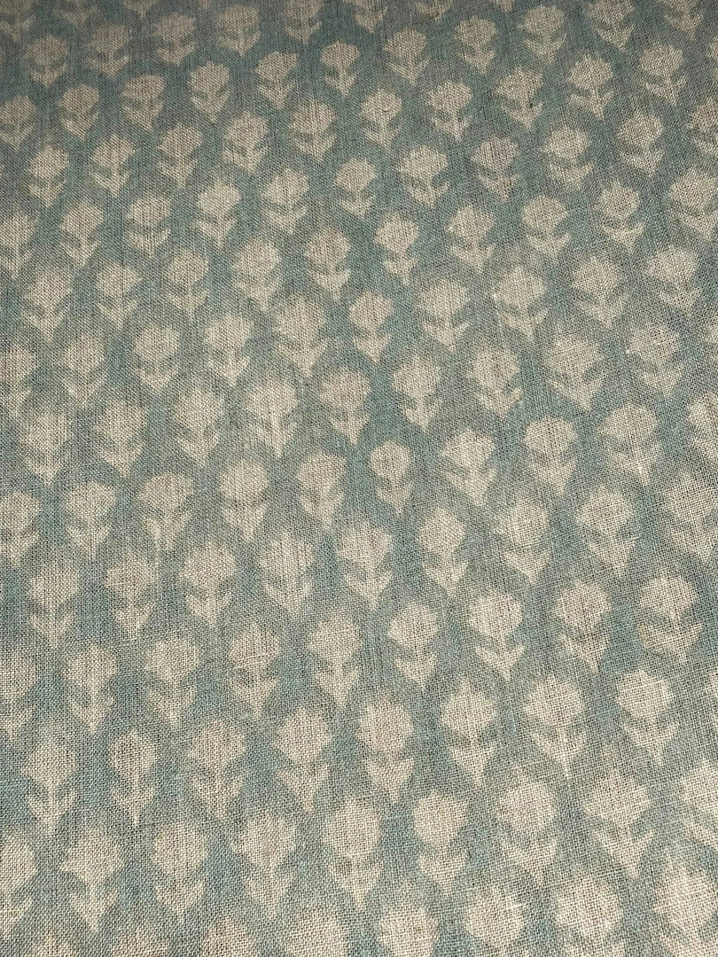 Gravina Block Print Handloom Linen Fabric