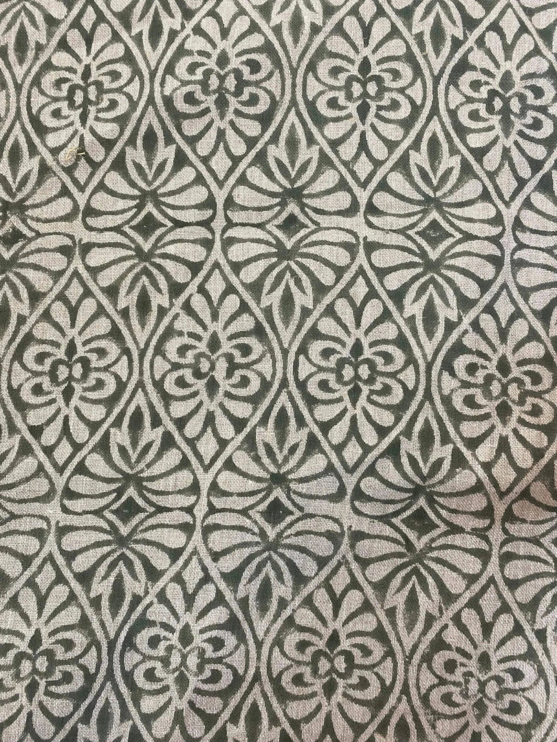 Xerene Block Print Handloom Linen Fabric