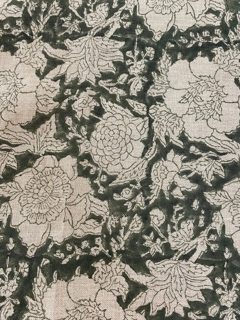 Pavara Block Print Handloom Linen Fabric