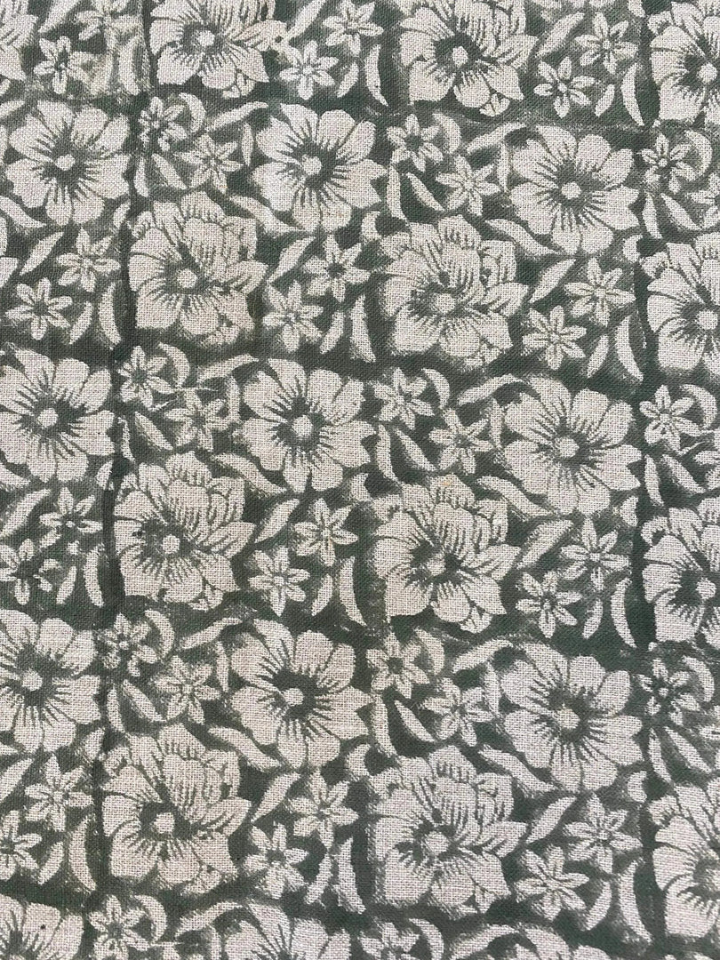 Zaffra Hand Block Print Linen Fabric