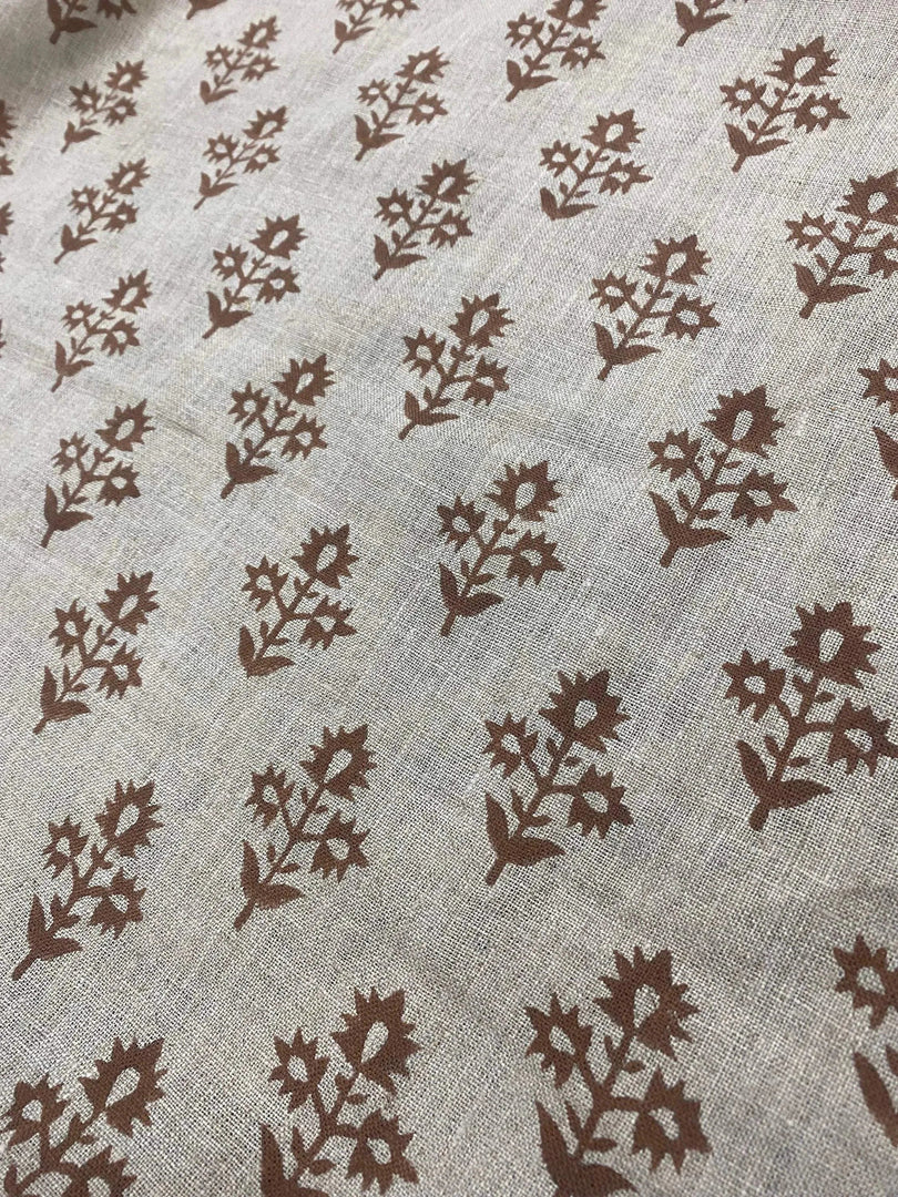 Rody Hand Block Printed Linen Fabric