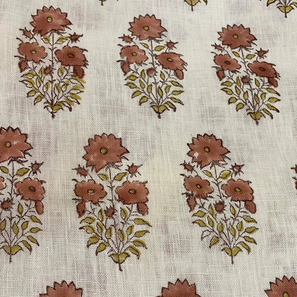 Linen fabric, Fabric by yard, Hand printed fabric, Block Print Fabric, Indian Fabric