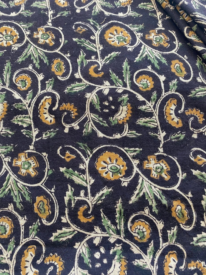 Creplin Block Print Handloom Linen Fabric