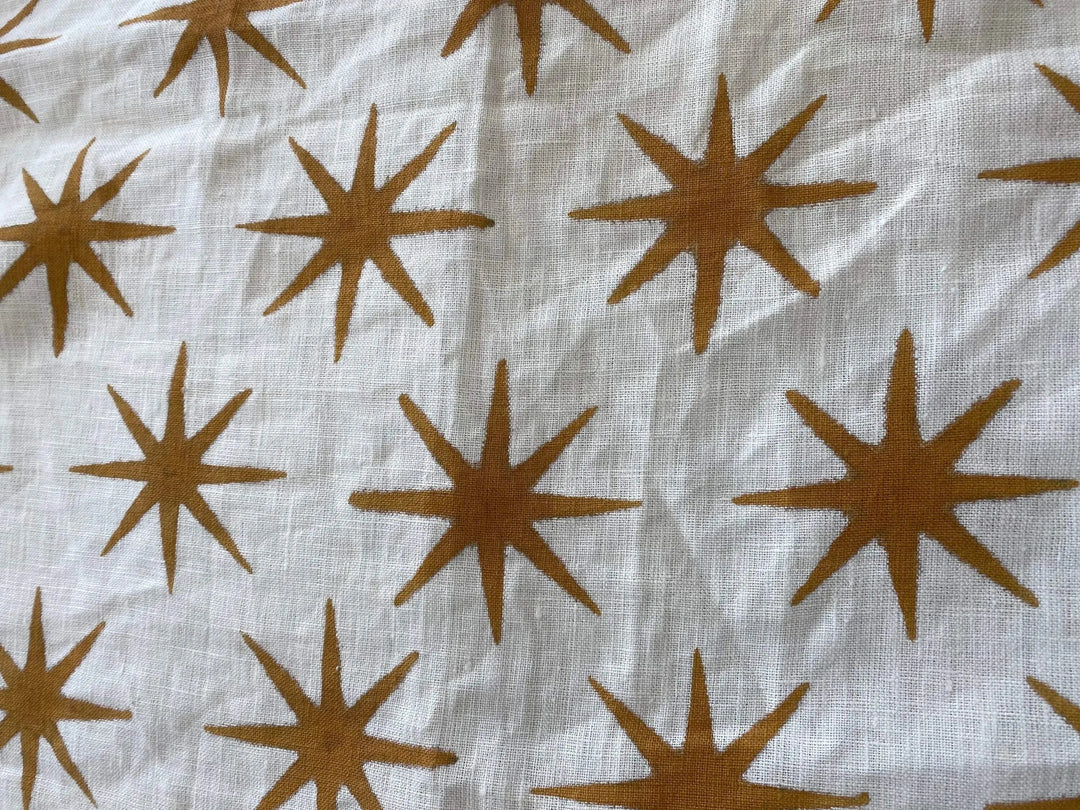 Dorell Block Print Handloom Linen Fabric