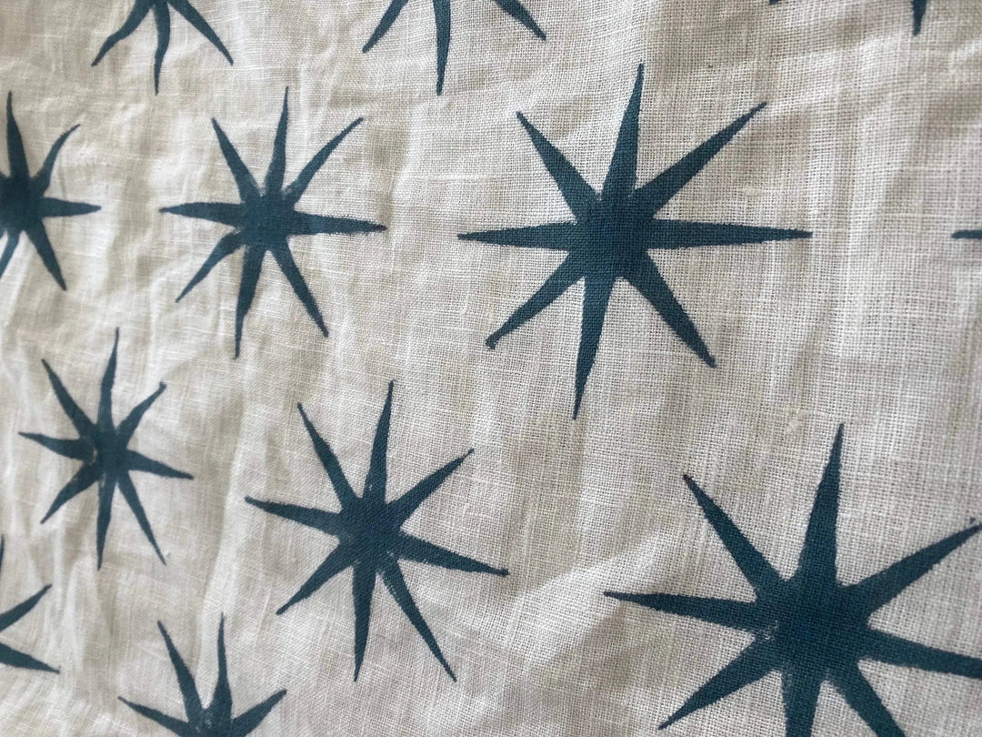 Isoria Block Print Handloom Linen Fabric