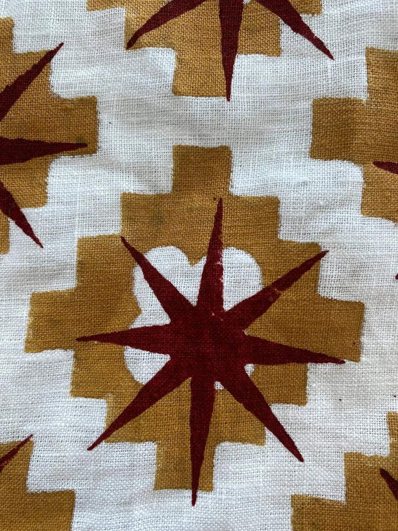 Hather Block Print Handloom Linen Fabric