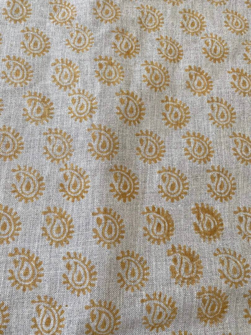 Tatulla Hand Block Print Linen Fabric