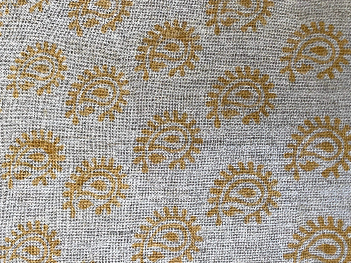 TATULLA || Indian Hand Block Print Fabric, Indian Linen Fabric, Block Print Fabric, Designer Floral Printing Fabric, Upholstery fabric, - Maple Village Lane