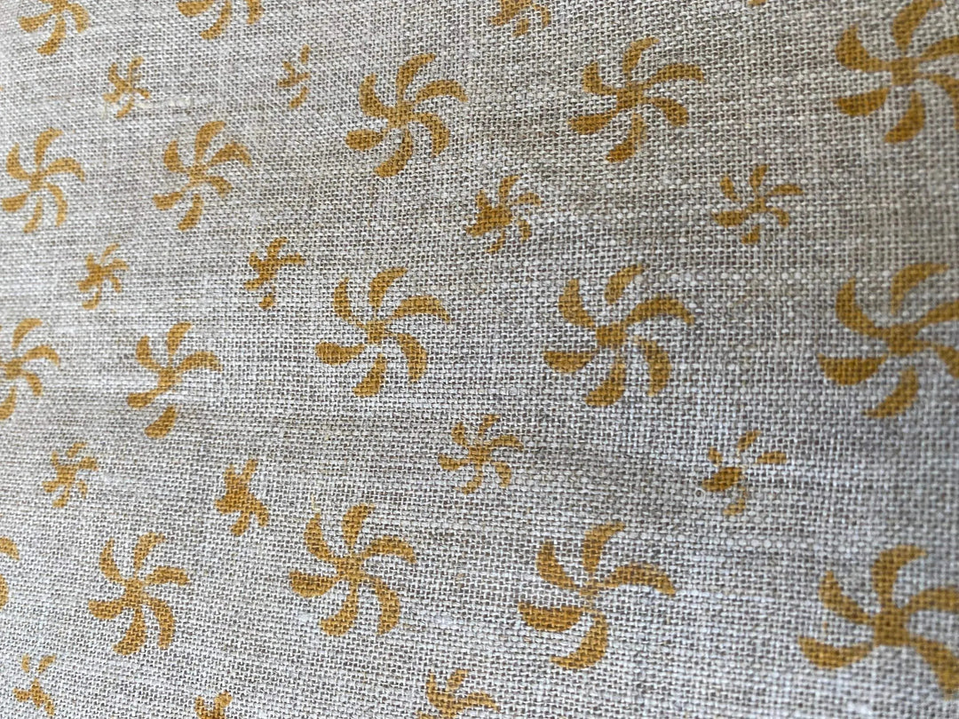 Fantasy Hand Block Print Linen Fabric