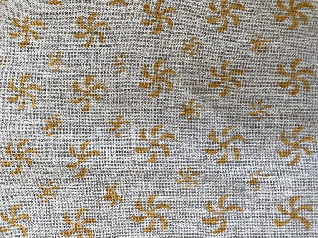 Fantasy Hand Block Print Linen Fabric