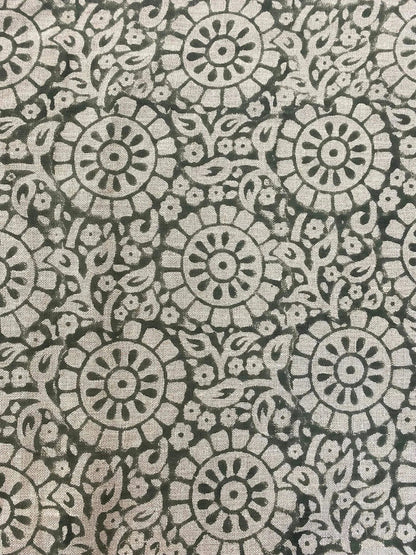 Linen fabric, Fabric by yard, Hand printed fabric, Block Print Fabric, Indian Fabric