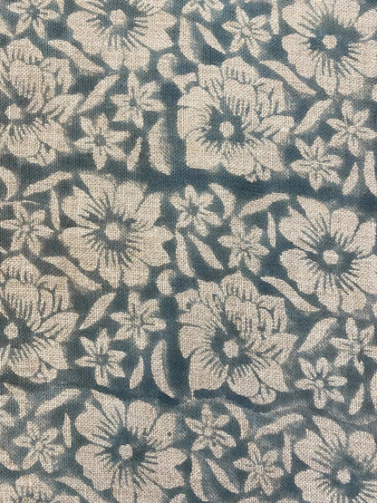 Zaffra Hand Block Print Linen Fabric