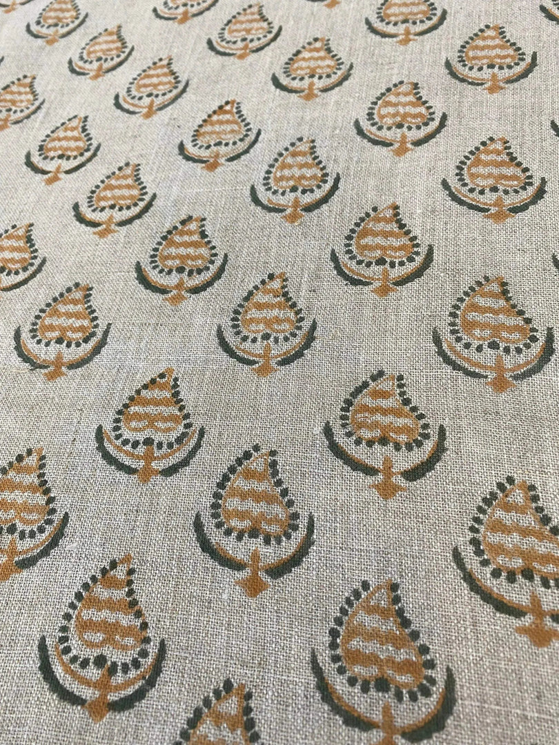 Karoutt Hand Block Print Linen Fabric