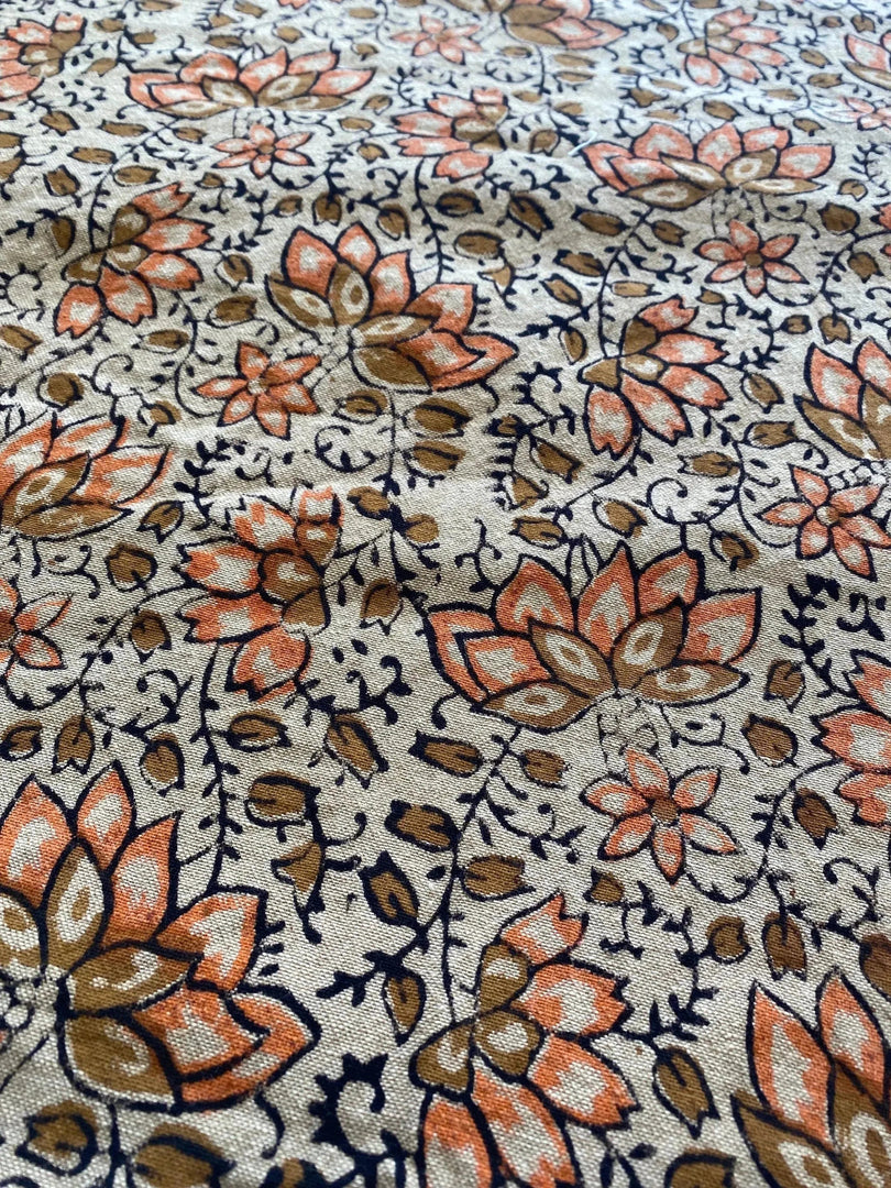 Plyra Block Print Handloom Linen Fabric