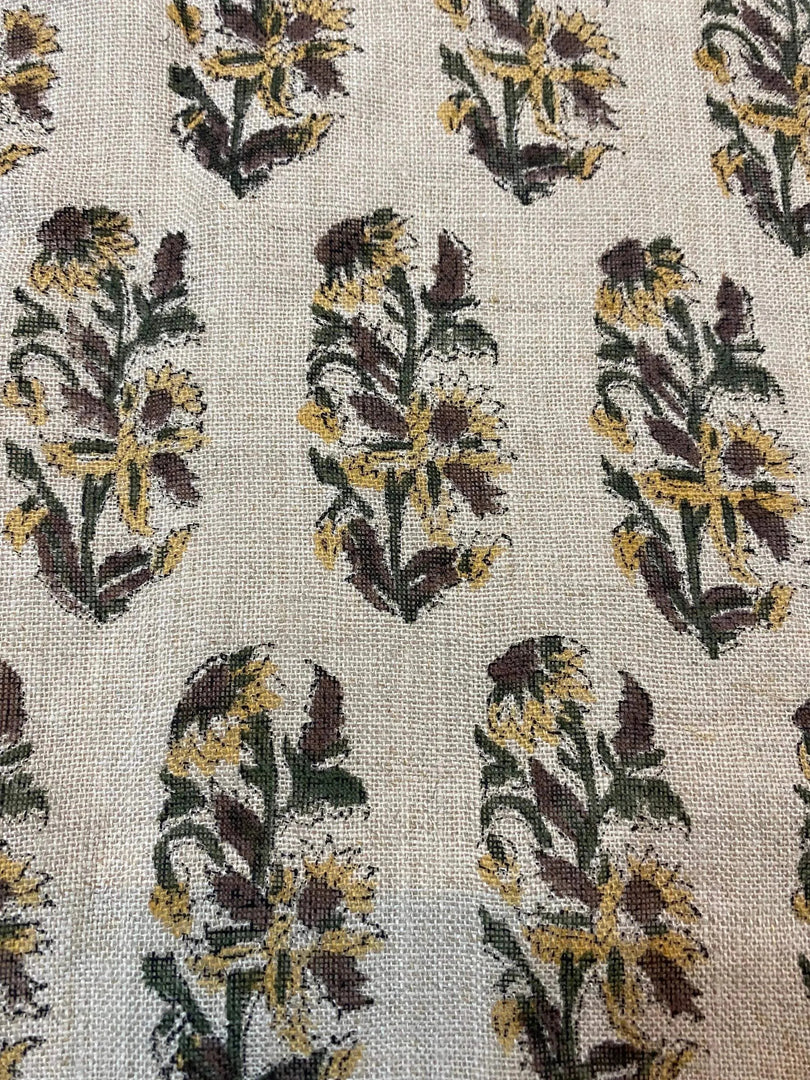 Khemio Hand Block Print Linen Fabric