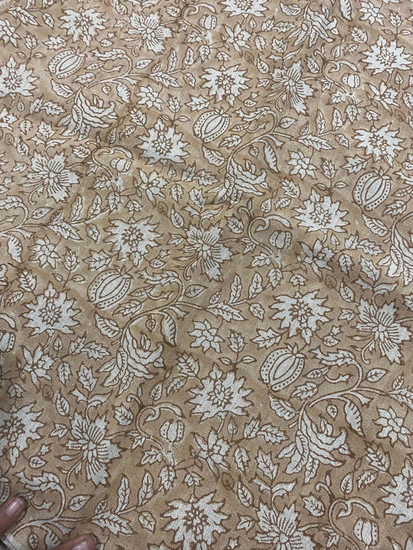 Flaxin Block Print Handloom Linen Fabric