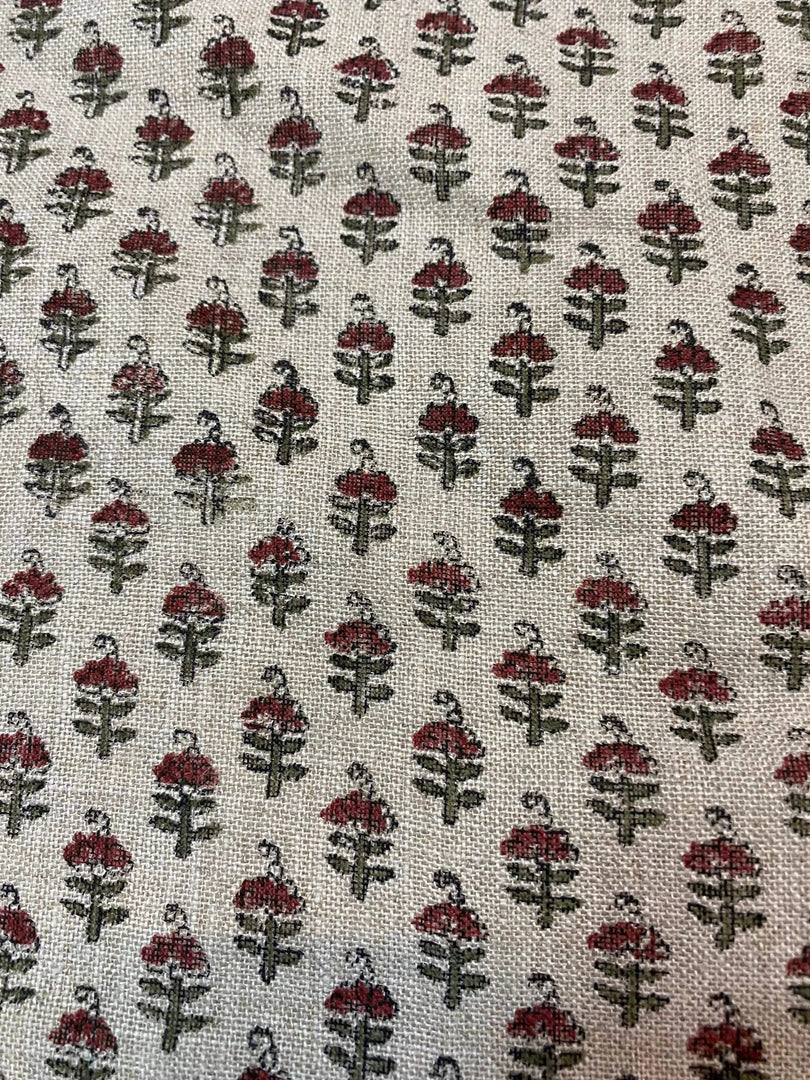 Vibby Hand Block Print Linen Fabric