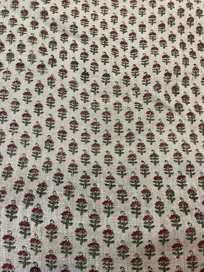 Vibby Hand Block Print Linen Fabric