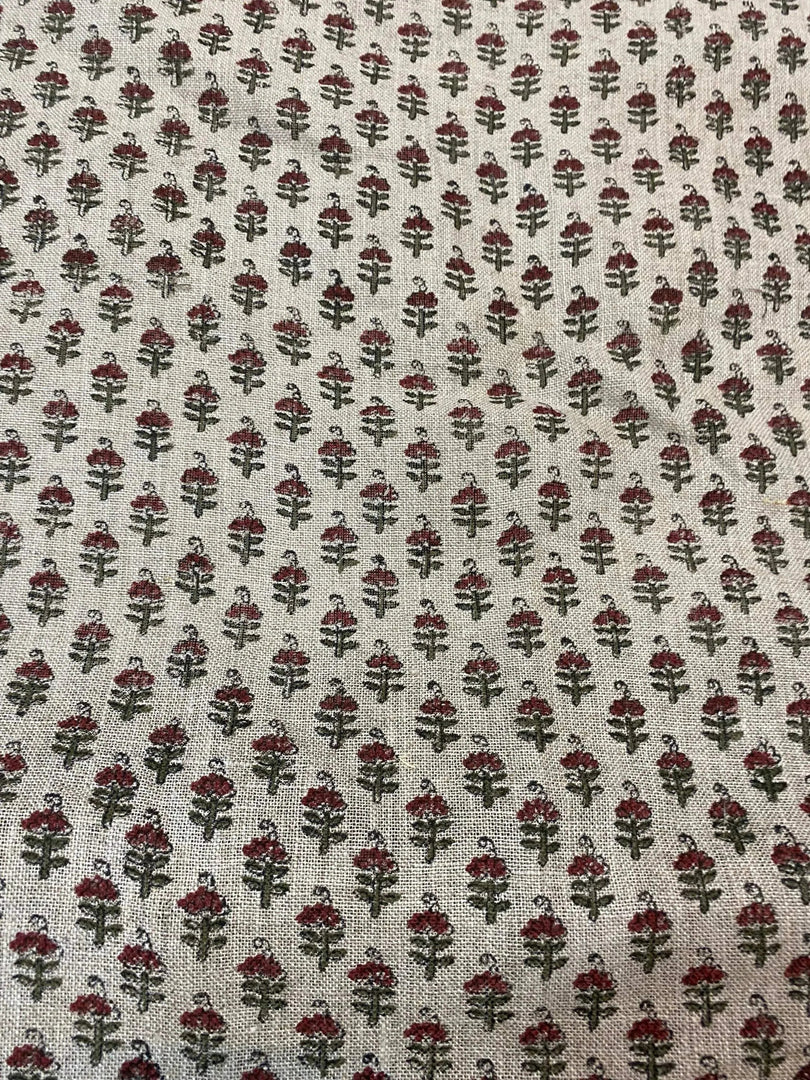 Vibby Hand Block Print Linen Fabric