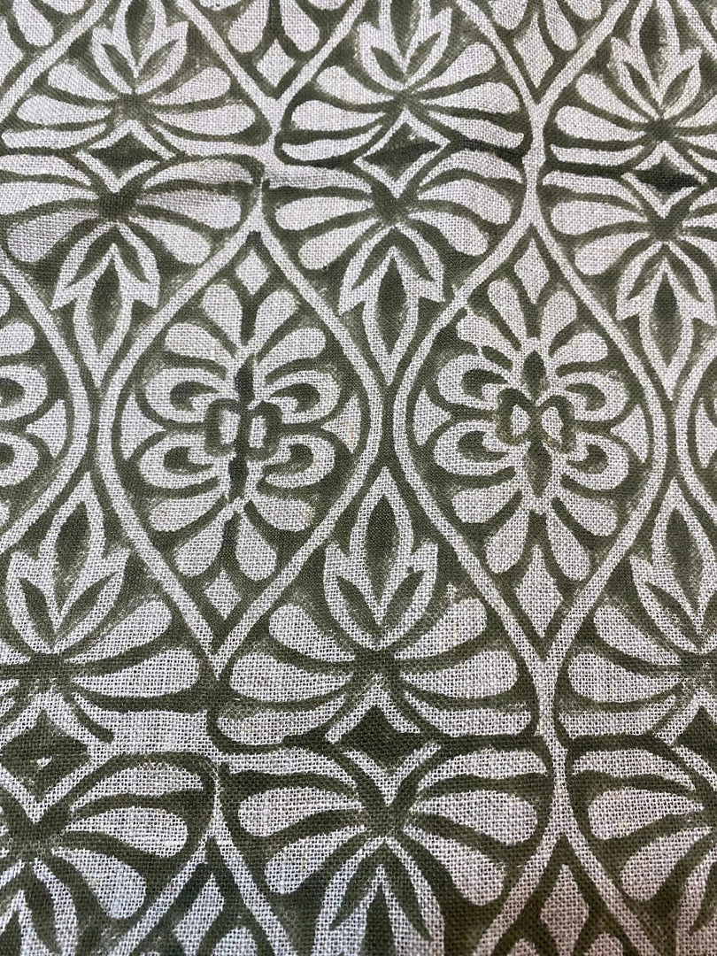 Sylwen Block Print Handloom Linen Fabric