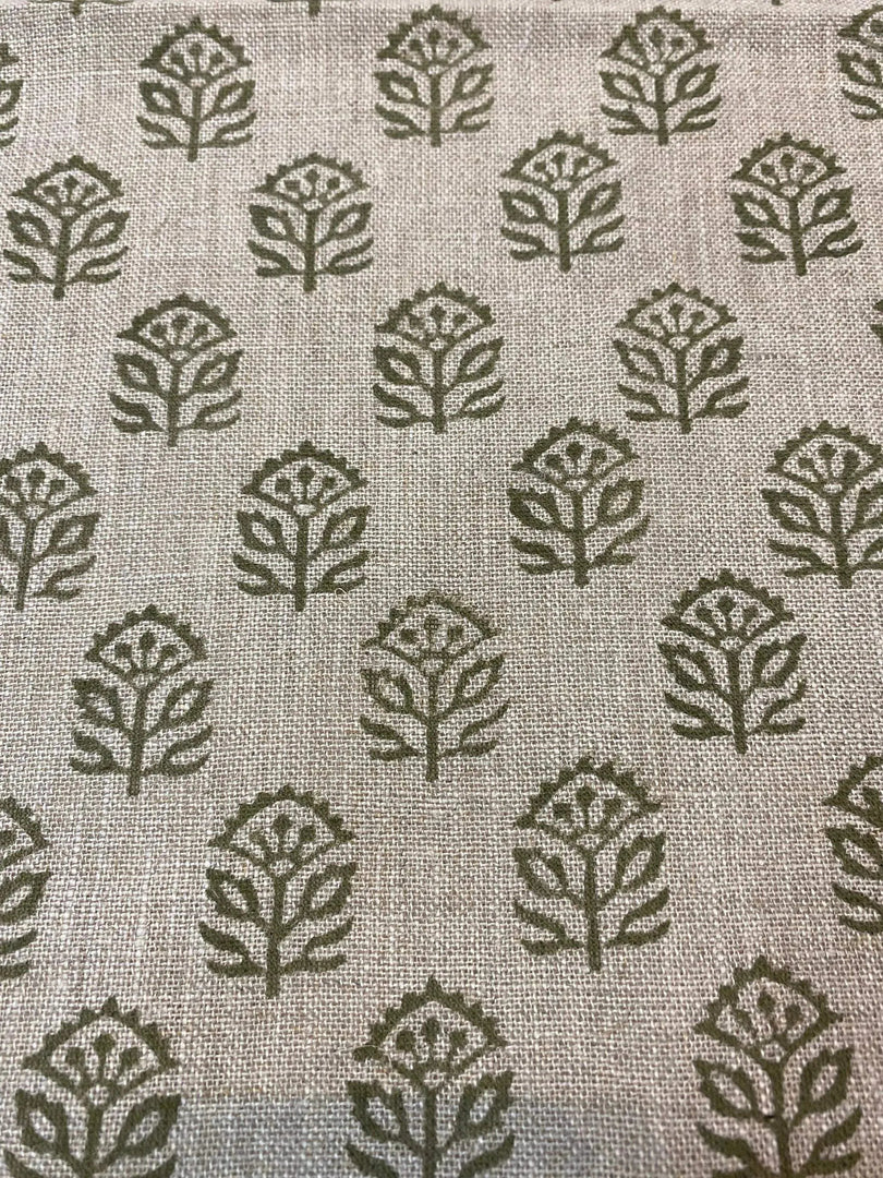 Arlina Block Print Handloom Linen Fabric