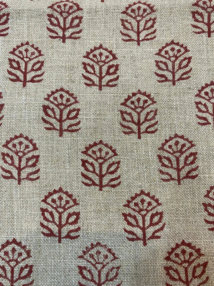 Wrilyn Block Print Handloom Linen Fabric
