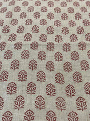 Wrilyn Block Print Handloom Linen Fabric
