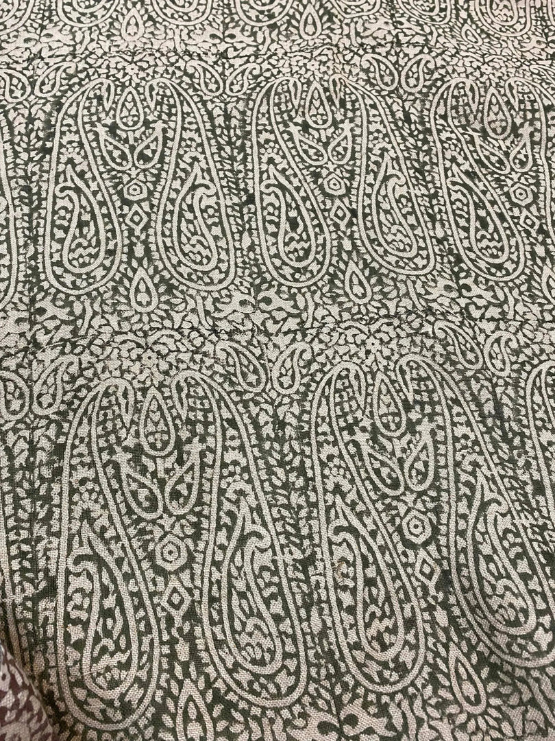 Myrlen Block Print Handloom Linen Fabric