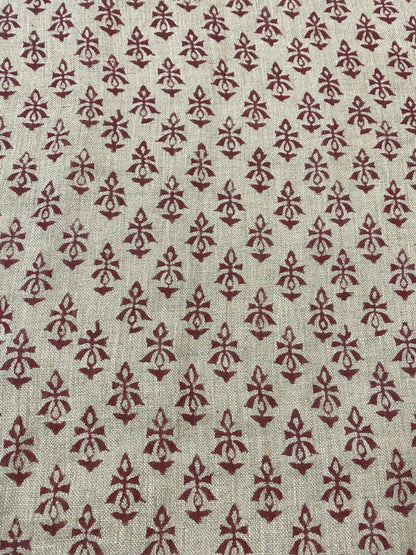 Sarani Block Print Handloom Linen Fabric