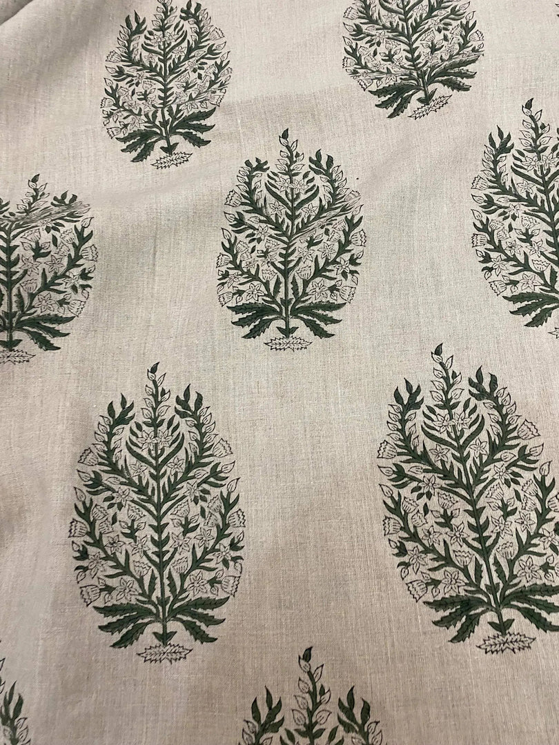 Fynora Block Print Handloom Linen Fabric