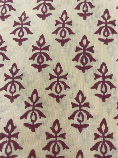 Zylith Floral Block Print Cotton Fabric