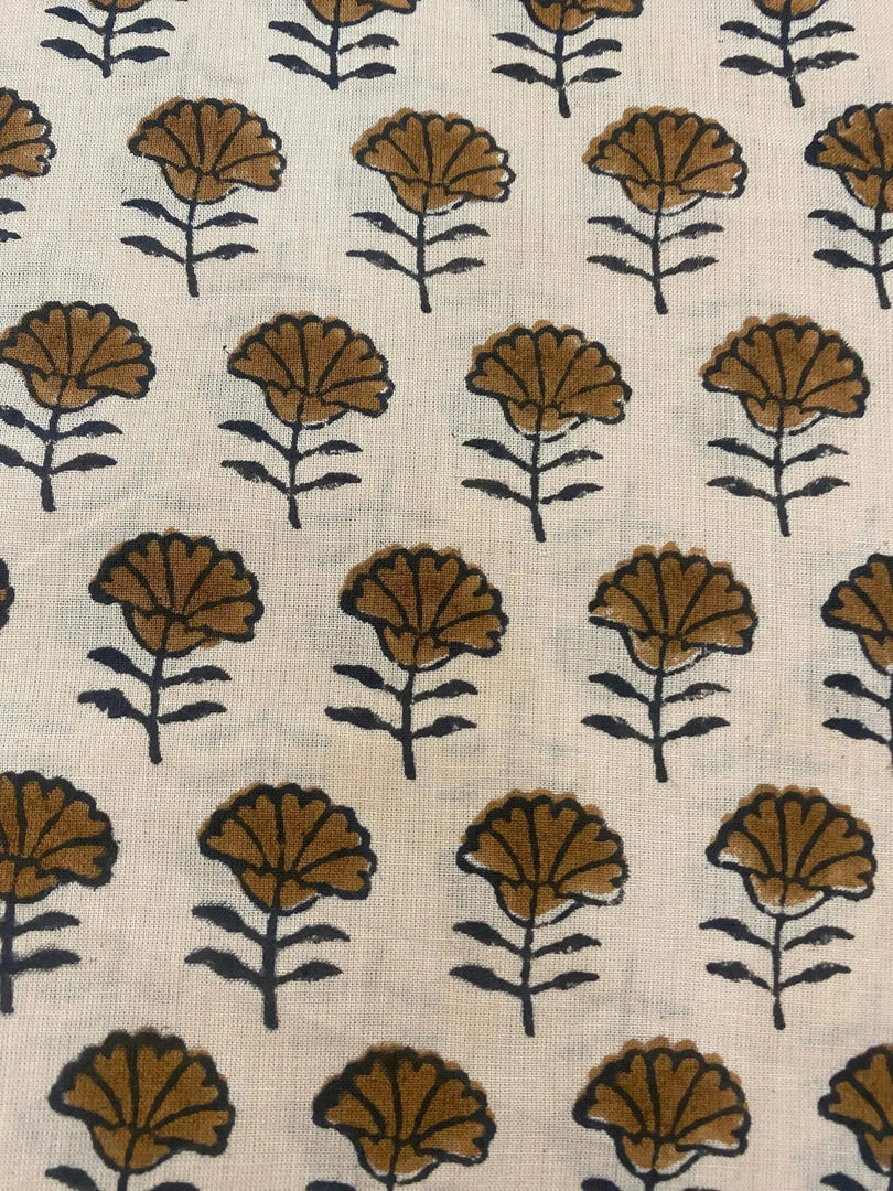 Thistle Indian Cotton Block Print Fabric