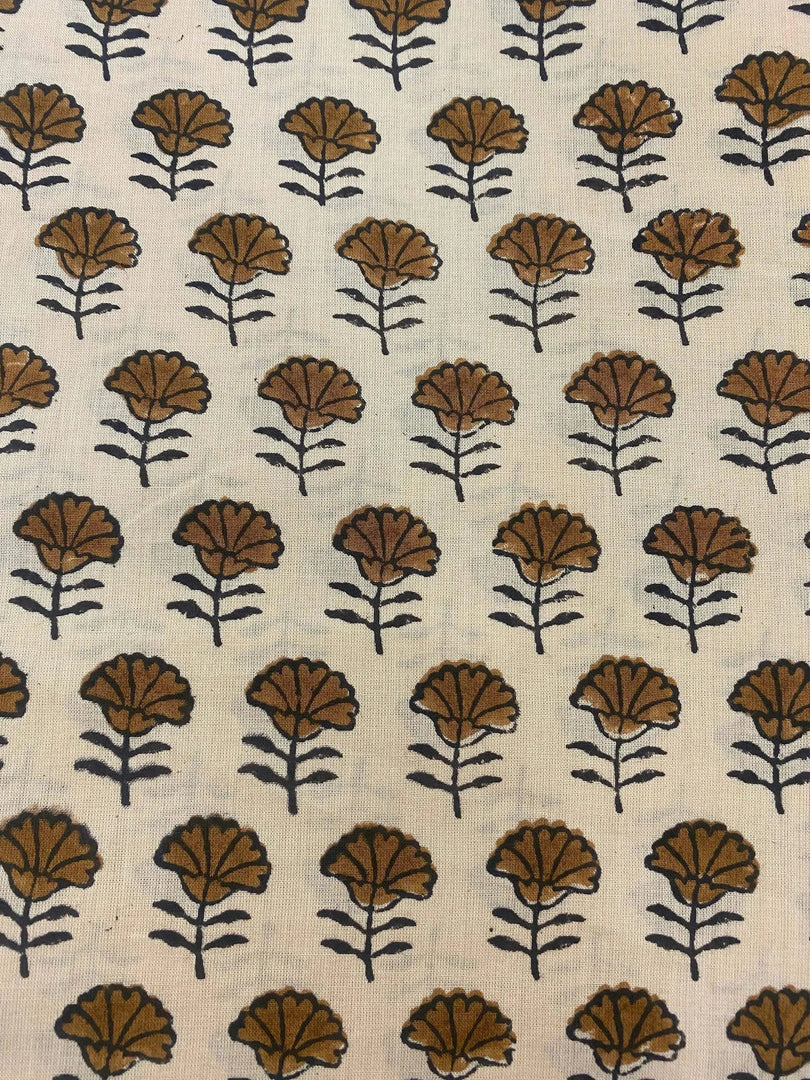 Thistle Indian Cotton Block Print Fabric