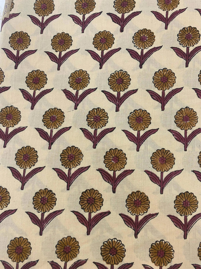 Rainell Indian Cotton Block Print Fabric